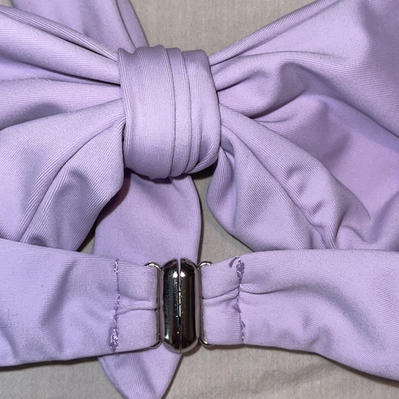 Lavender Pleated Braided Tie Cheeky Bikini Set - Picture 7 of 8